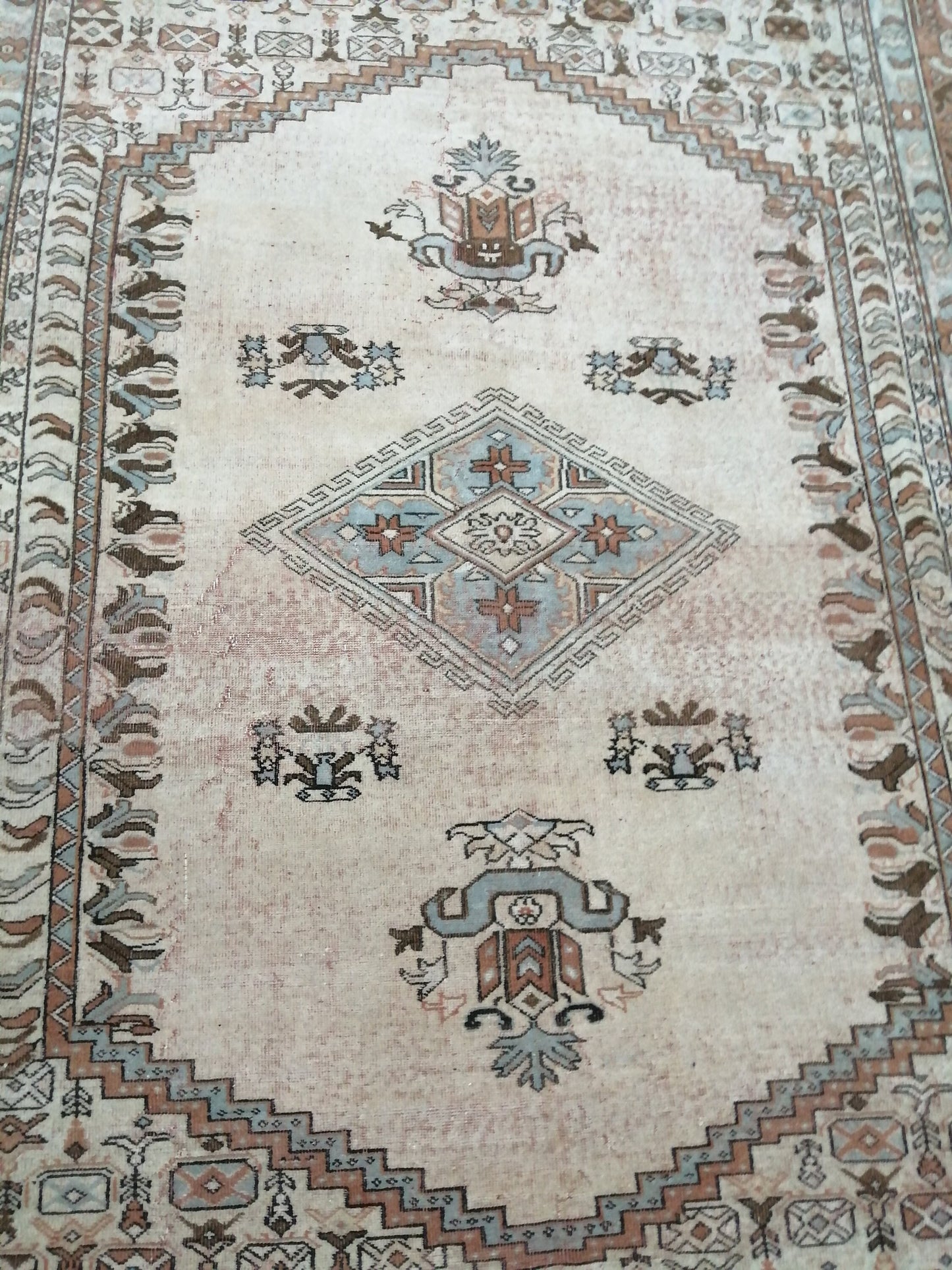 6.5 x 9.2 OUSHAK RUG TURKISH Oushak Rug Vintage Oushak Runner Rug Vintage Runner Rug Wool Oushak Rug Hand Made Rugs Vintage Turkish Rug