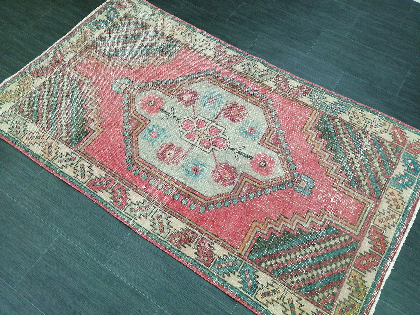 6.4 x 3.6 Rugs, Hand Made Rug, Oushak Rug, Rustic Rug, Bohemian Rug, Rug Runner, Turkish Rug, Farmhouse Rug, Vintage Rug, Wool rug