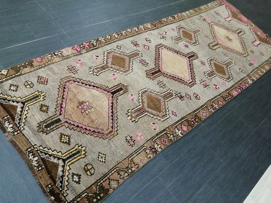 3.8 x 10.4 Oushak Runner Rug Turkish Runner Rug Vintage Runner Rug Hallway Runner Rug Kitchen Runner Rug Wool Runner Rug Wool Oushak Rug