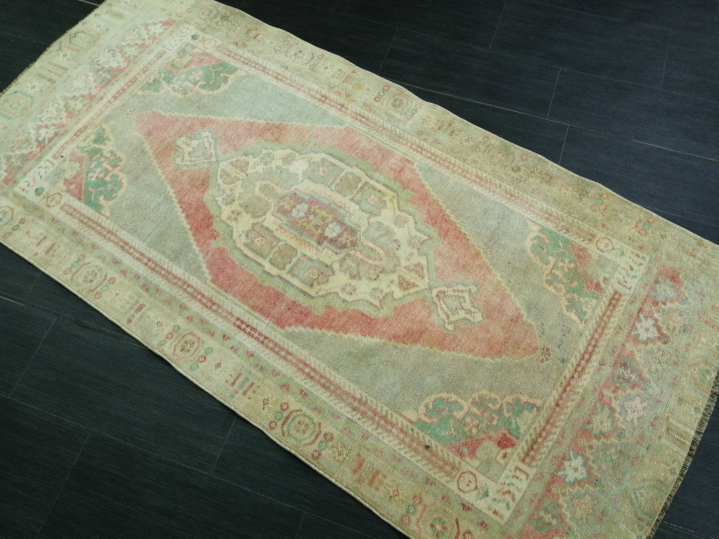 6.6 X 3.2 Vintage Rugs  TURKISH HAND MADE Rugs   Vintage Turkish Rugs   Oushak Rug   Turkish Oushak Rug, Vintage Oushak Rug, Wool Rug