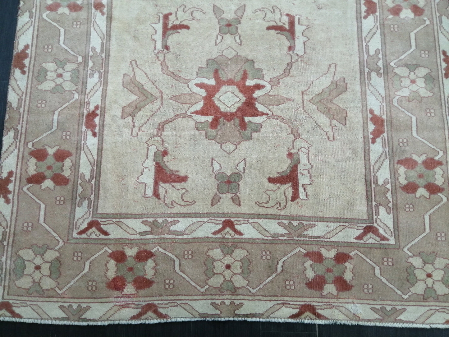 5.9 X 8.6 Wool Oushak Rug Hand Made Rugs Vintage Turkish Rug