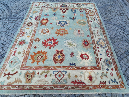 12.7 x 9.4 OUSHAK RUG, TURKISH Oushak Rug, Vintage Oushak  Rug, Rug, Wool Oushak Rug Hand Made Rugs, Made In Turkey 9x13 9x12 Rug