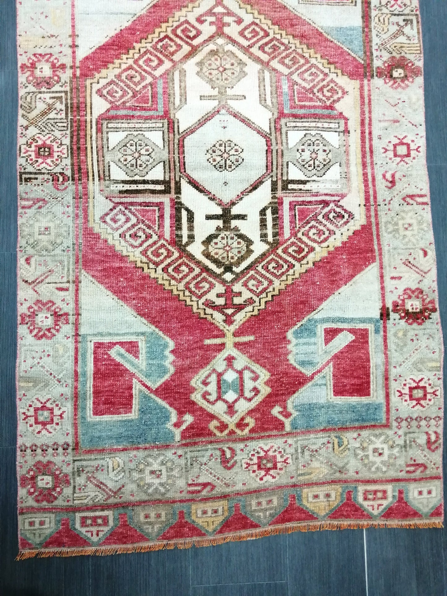 9.9 X 3.6 Oushak Runner Rug Turkish Runner Rug Vintage Runner Rug Hallway Runner Rug Kitchen Runner Rug Wool Runner Rug Wool Oushak Rug
