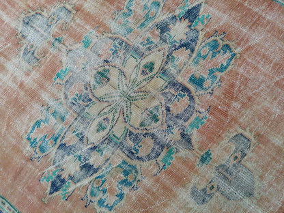 9.7 X 6.8 LARGE Rugs, Hand Made Rug, Oushak Rug, Rustic Rug, Bohemian Rug, Rug Runner, Turkish Rug, Farmhouse Rug, Vintage Rug, Wool rug