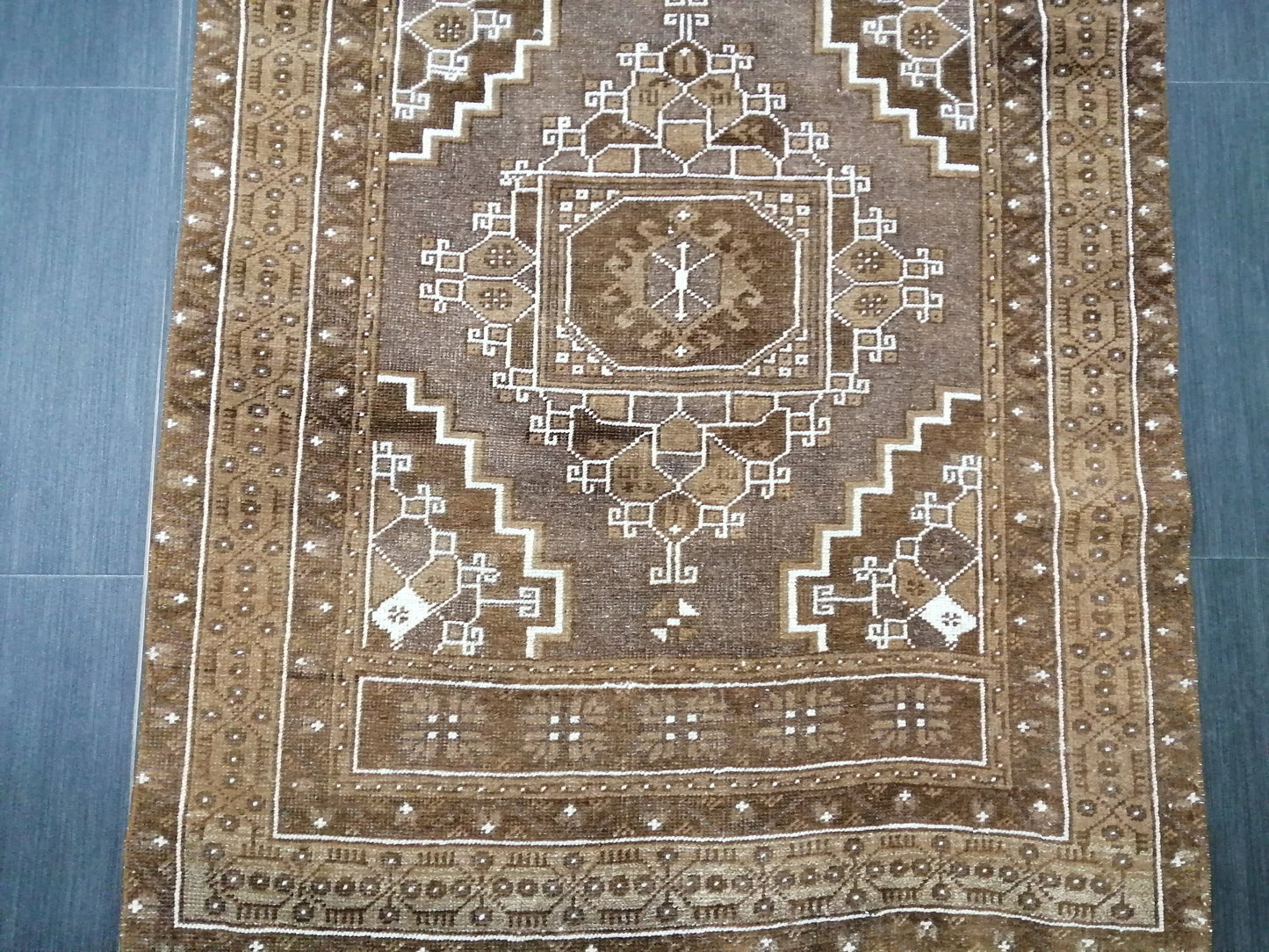 Neutral RUG TURKISH 3.3 x 6.3 Rug Vintage Neutral Rug Wool Oushak Rug Hand Made Persian Rugs Vintage Turkish Rug Neutral Oriental rug