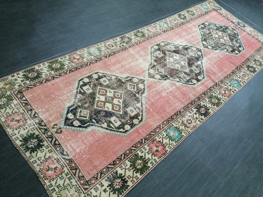 10.4 x 4 Oushak Runner Rug Turkish Runner Rug Vintage Runner Rug Hallway Runner Rug Kitchen Runner Rug Wool Runner Rug Wool Oushak Rug