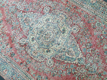 5.3 x 8.3 OUSHAK RUG TURKISH Oushak Rug Vintage Oriental Rug Wool Rug Hand Made Rug