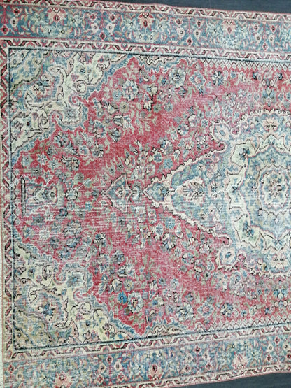 5.3 x 8.3 OUSHAK RUG TURKISH Oushak Rug Vintage Oriental Rug Wool Rug Hand Made Rug
