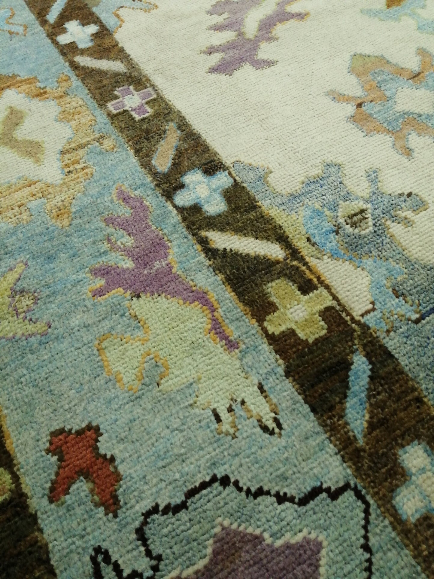 11.8 x 9.5 Large OUSHAK RUG, Wool TURKISH Oushak Rug, Vintage Oushak  Rug, Rug, Wool Oushak Rug Hand Made Rugs, Made In Turkey 9x12