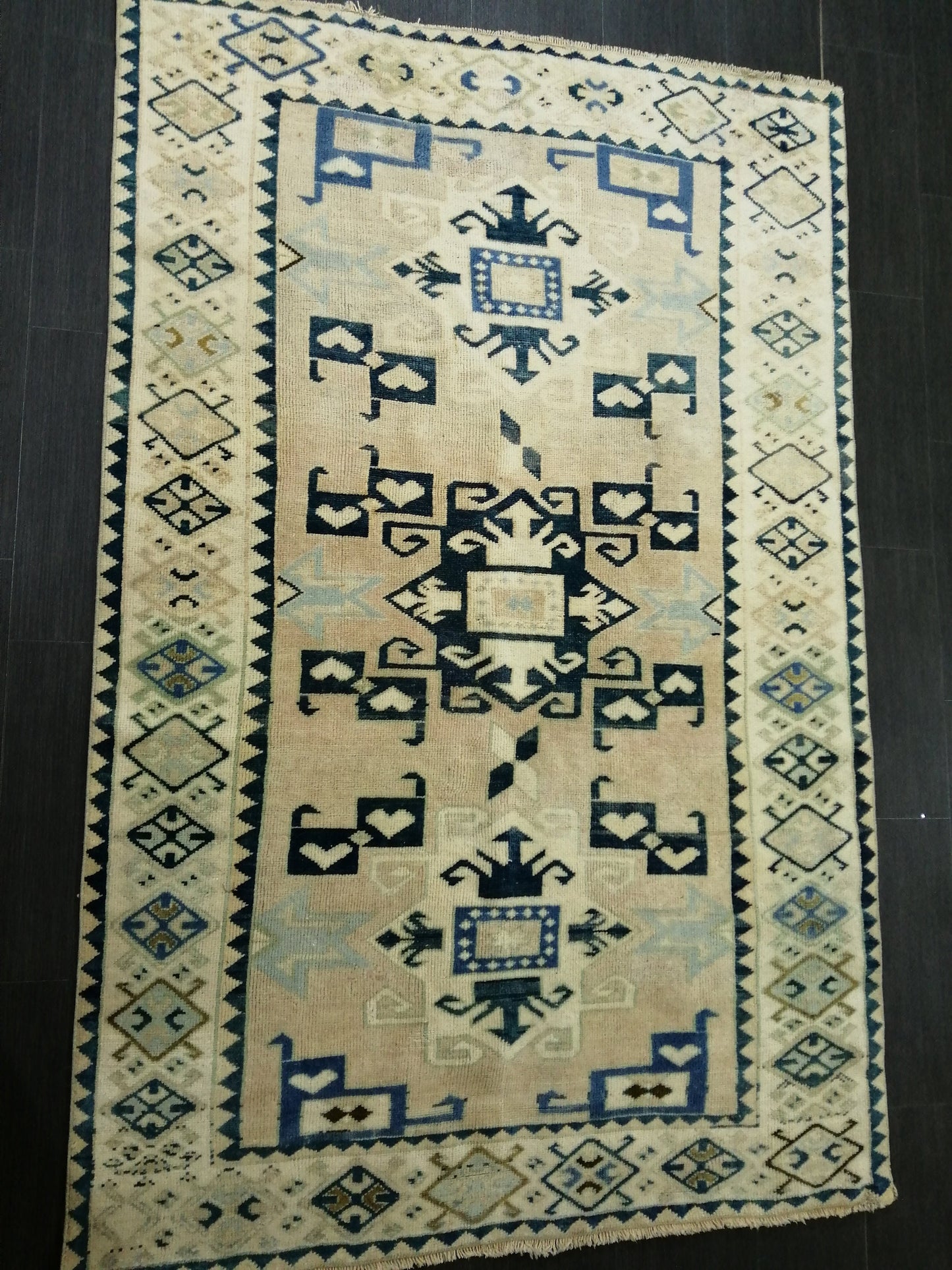 6.8 x 4.4 OUSHAK RUG Vintage Runner Rug Wool Oushak Rug Hand Made Rugs Vintage Turkish Rug