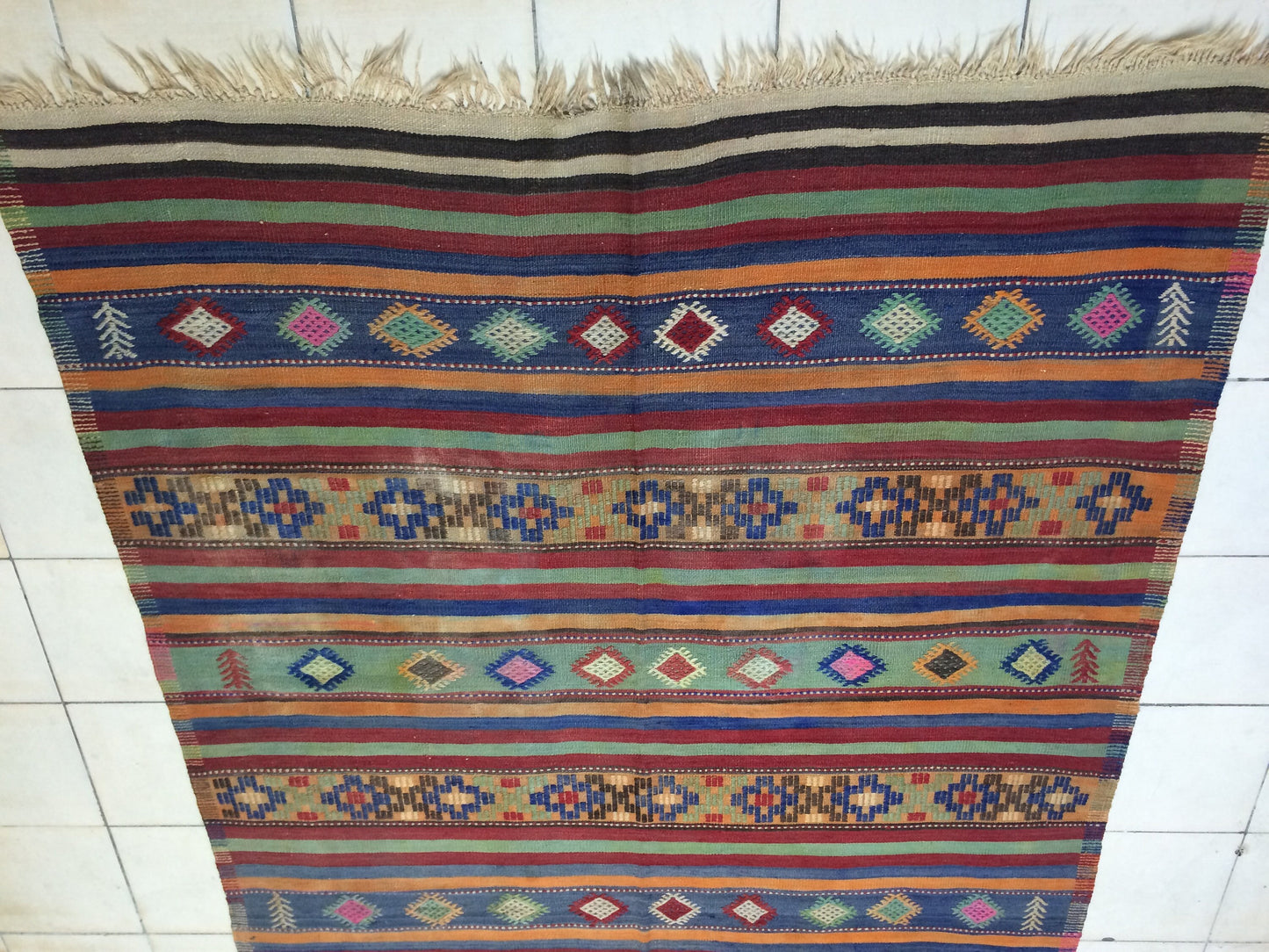 6 x 11 Flat Weave OUSHAK RUG TURKISH Oushak Rug Flatweave Oushak Runner Rug Vintage Runner Rug Wool Oushak Rug Hand Made Rugs Vintage Rug