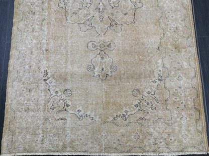 3.6 X 6.5 Neutral Rugs, Hand Made Rug, Neutral Oushak Rug, Rustic Turkish Rug, Farmhouse Rug, Vintage Rug, Wool rug