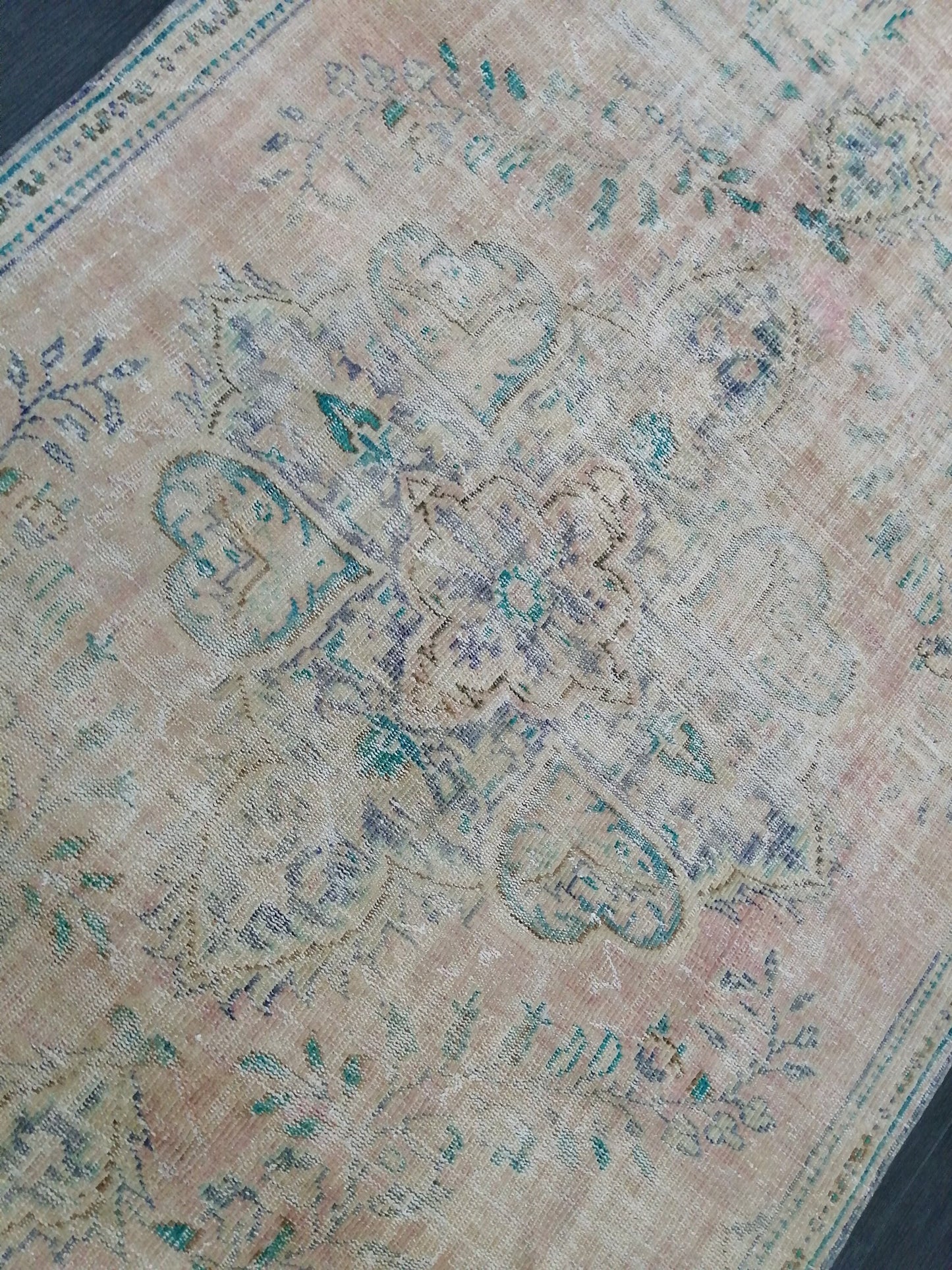 9.5 x 5.4 Distressed Rugs, Hand Made Rug, Oushak Rug, Rustic Rug, Turkish Rug, Farmhouse Rug, Vintage Rug