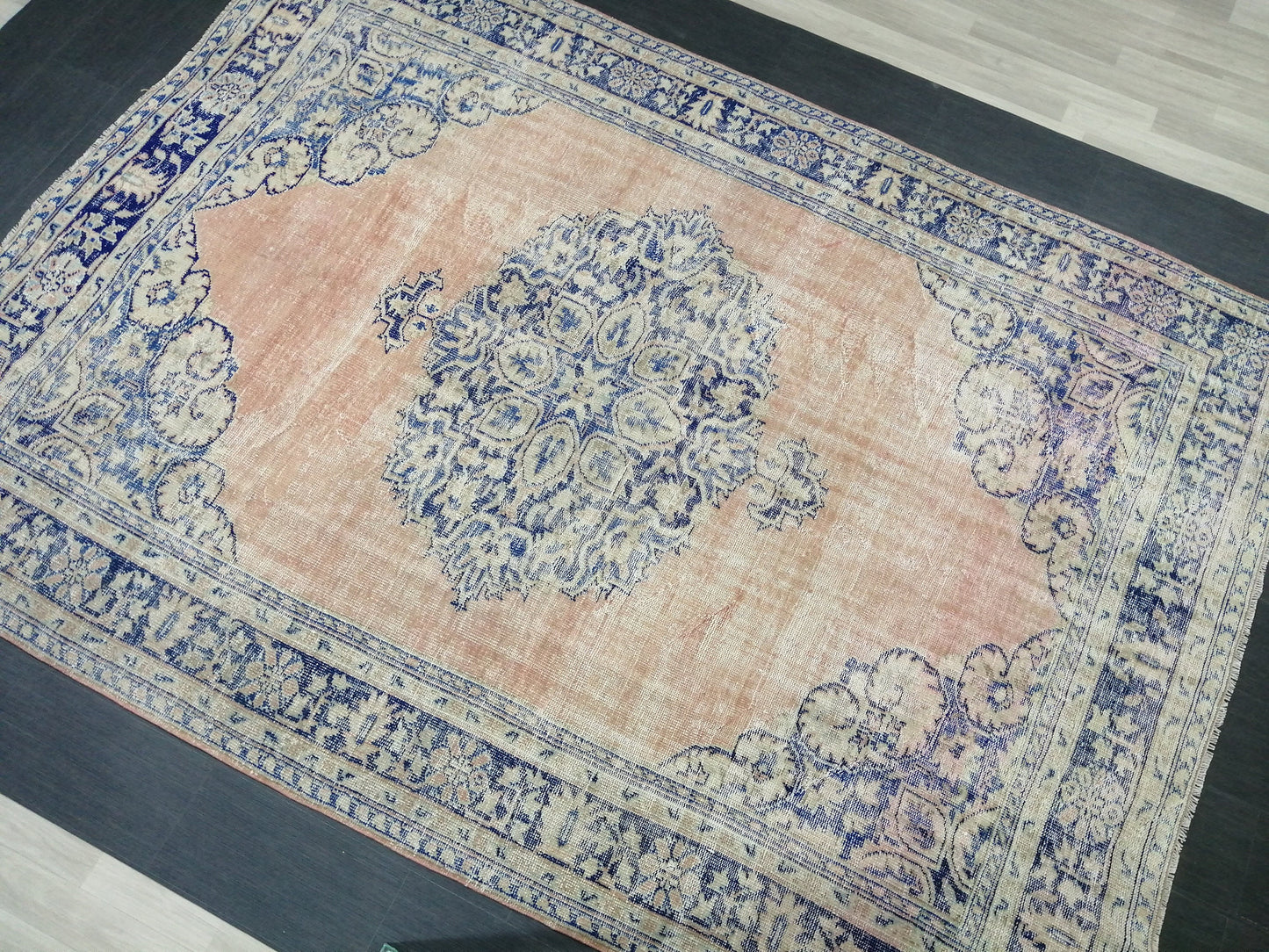 Large 10.7 x 7.5 OUSHAK RUG TURKISH Oushak Rug Vintage Oushak Runner Rug Vintage 8 by 11 Rug Wool Oriental Rug Hand Made Rugs Turkish Rug