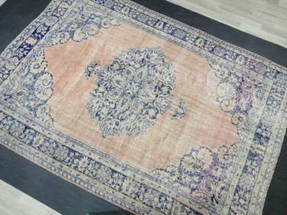 Large 10.7 x 7.5 OUSHAK RUG TURKISH Oushak Rug Vintage Oushak Runner Rug Vintage 8 by 11 Rug Wool Oriental Rug Hand Made Rugs Turkish Rug