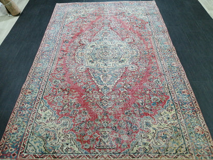 5.3 x 8.3 OUSHAK RUG TURKISH Oushak Rug Vintage Oriental Rug Wool Rug Hand Made Rug