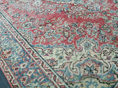 5.3 x 8.3 OUSHAK RUG TURKISH Oushak Rug Vintage Oriental Rug Wool Rug Hand Made Rug