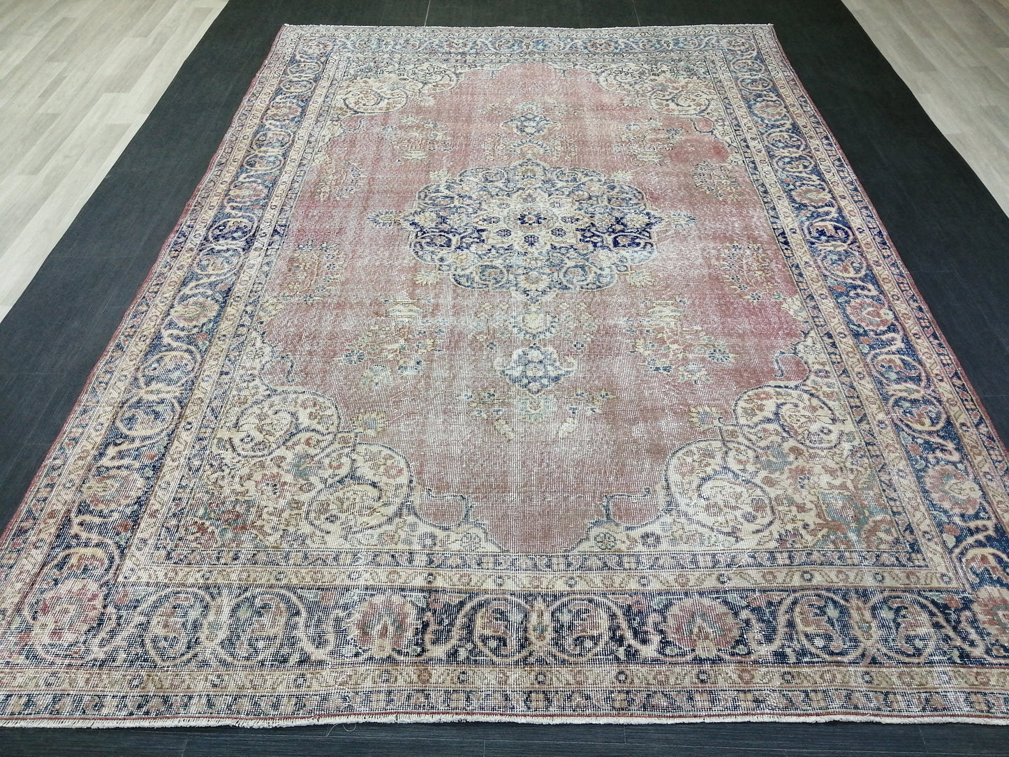 7x10 Vintage RUG TURKISH Rug Vintage Oushak Rug Vintage Oriental Rug Wool Oushak Rug Hand Made Rugs Vintage Turkish Rug