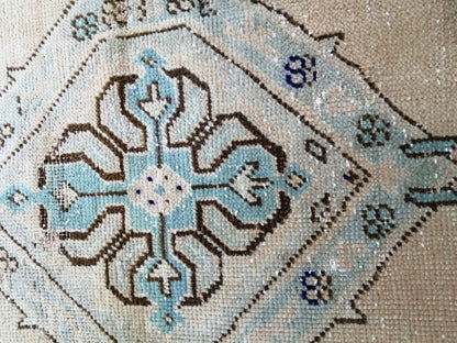 6.5 x 2.5 Short Oushak Runner Rug Turkish Runner Rug Vintage Runner Rug Hallway Runner Rug Kitchen Runner Rug Wool Runner Rug Wool Runner