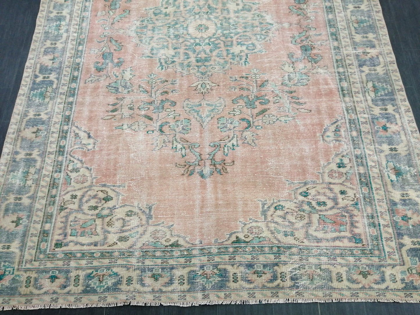 7.4 x 10.7 Large OUSHAK RUG TURKISH Rug Vintage Oriental 7x11 Vintage Rug Wool Oushak Rug Hand Made Rugs Vintage Turkish Rug 8x11 rug