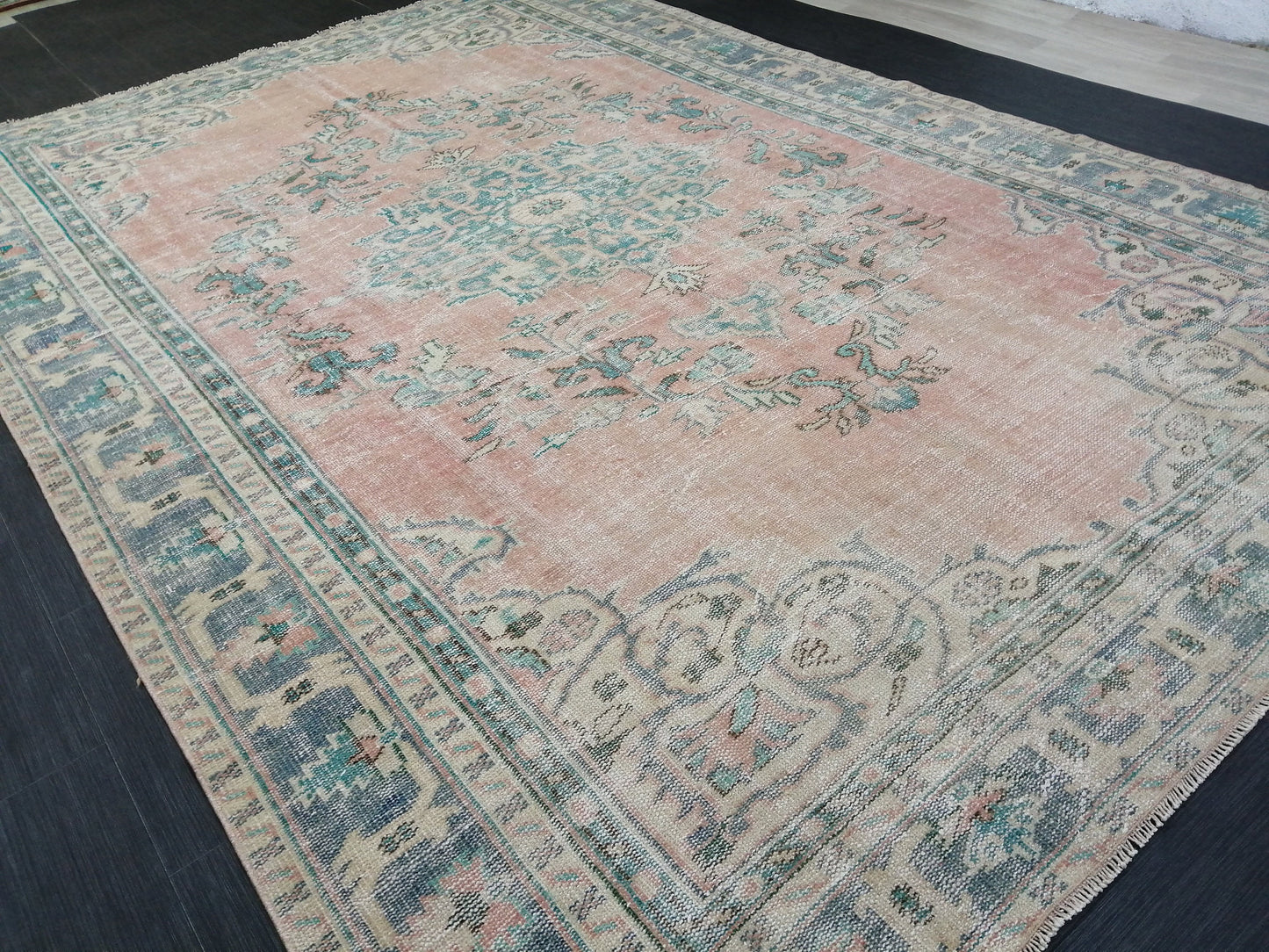 7.4 x 10.7 Large OUSHAK RUG TURKISH Rug Vintage Oriental 7x11 Vintage Rug Wool Oushak Rug Hand Made Rugs Vintage Turkish Rug 8x11 rug