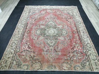 9 x 7.2 Rugs, Hand Made Rug, Oushak Rug, Rustic Rug, 9x7  Rug, Rug Runner, Turkish Rug, Farmhouse Rug, Vintage Rug, Wool rug