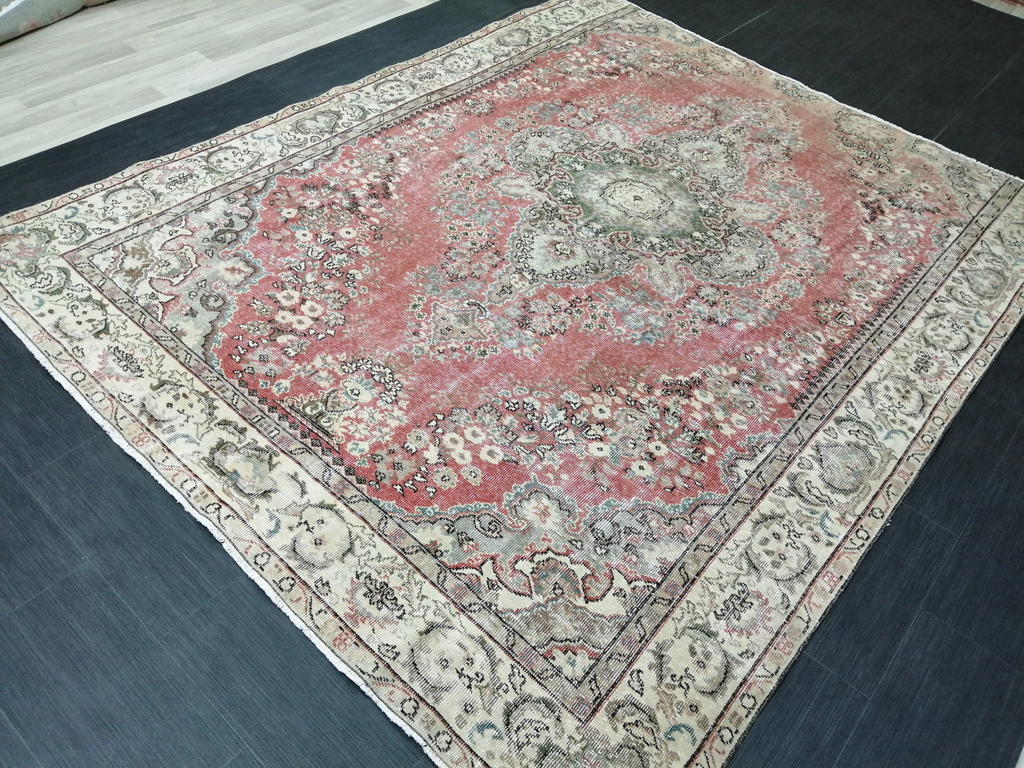 9 x 7.2 Rugs, Hand Made Rug, Oushak Rug, Rustic Rug, 9x7  Rug, Rug Runner, Turkish Rug, Farmhouse Rug, Vintage Rug, Wool rug