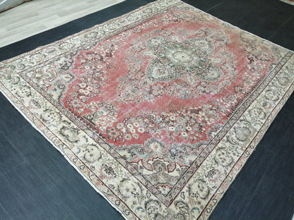 9 x 7.2 Rugs, Hand Made Rug, Oushak Rug, Rustic Rug, 9x7  Rug, Rug Runner, Turkish Rug, Farmhouse Rug, Vintage Rug, Wool rug