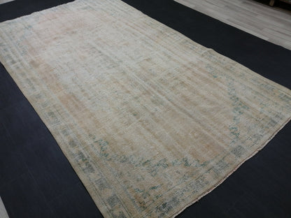 Distressed Rug Handmade Rug 6 x 10.3 Oushak Rug Rustic Rug, Muted Antique Rug Faded Rug 6x10 Turkish Rug Farmhouse Rug Vintage Rug Wool rug