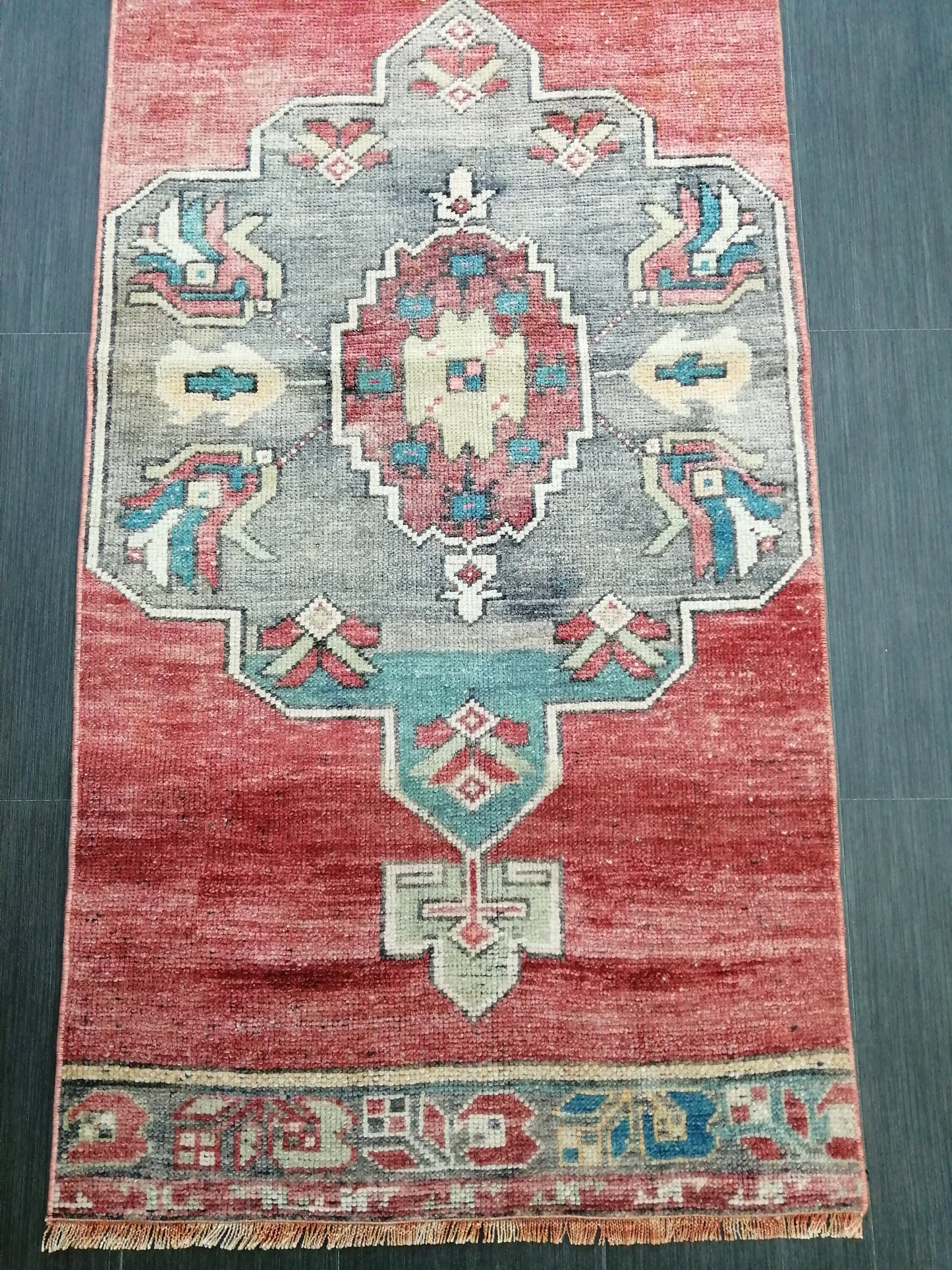 11.8 x 2.5 Oushak Runner Rug Turkish Runner Rug Vintage Runner Rug Hallway Runner Rug Kitchen Runner Rug Wool Runner Rug Wool Oushak Rug