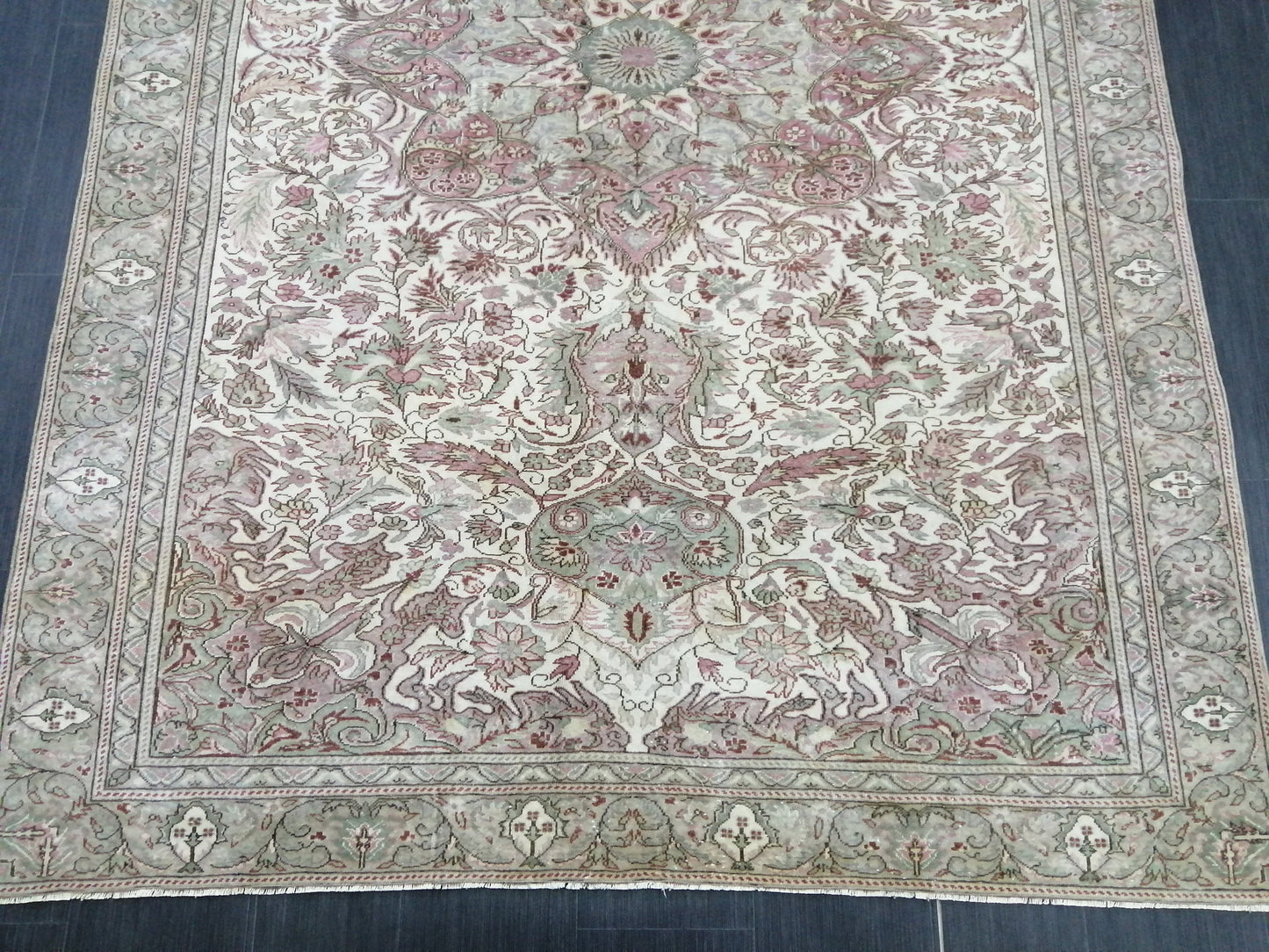 9.2 x 6.2 OUSHAK RUG TURKISH Oushak Rug Vintage Oushak Runner Rug 9x6 Vintage Persian Rug Wool Oushak Rug Hand Made Rugs Vintage Turkish Rug