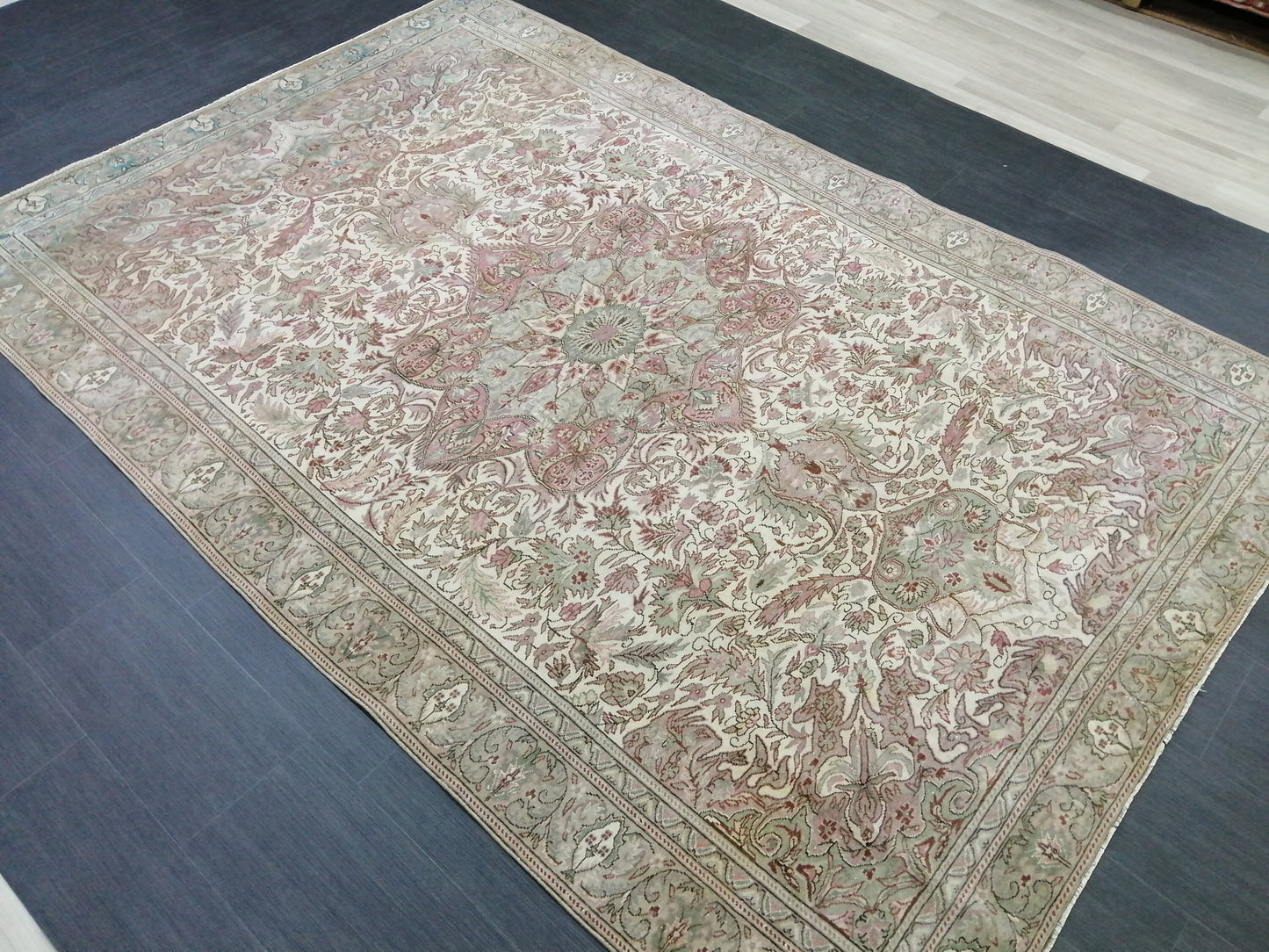 9.2 x 6.2 OUSHAK RUG TURKISH Oushak Rug Vintage Oushak Runner Rug 9x6 Vintage Persian Rug Wool Oushak Rug Hand Made Rugs Vintage Turkish Rug