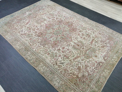 9.2 x 6.2 OUSHAK RUG TURKISH Oushak Rug Vintage Oushak Runner Rug 9x6 Vintage Persian Rug Wool Oushak Rug Hand Made Rugs Vintage Turkish Rug