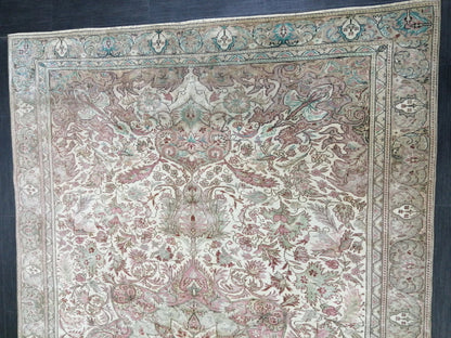 9.2 x 6.2 OUSHAK RUG TURKISH Oushak Rug Vintage Oushak Runner Rug 9x6 Vintage Persian Rug Wool Oushak Rug Hand Made Rugs Vintage Turkish Rug