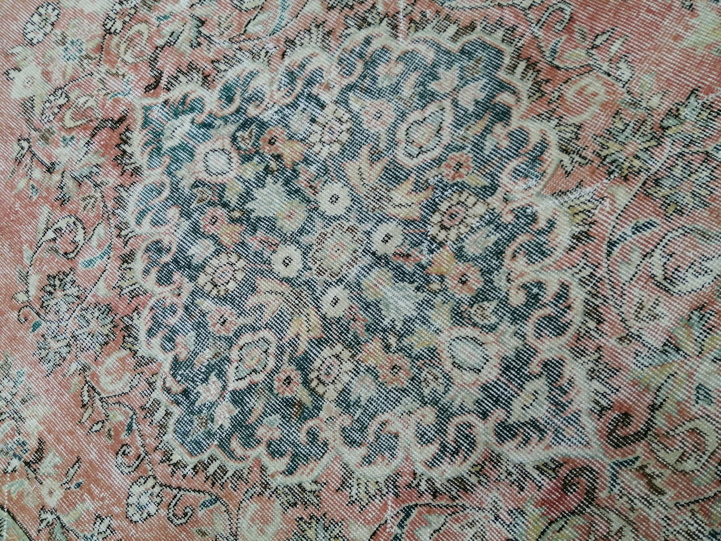 TURKISH RUG 6.4 x 9.6 Oushak Rug Vintage Oushak Rug Vintage  Rug Wool Oushak Rug Hand Made Rug VintagePersian Rug  Vintageturkish_rug