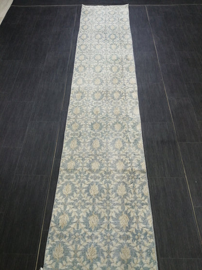 Floral Oushak Runner Rug 10.3 x 2 Turkish Runner Rug Vintage Runner Rug Hallway Runner Rug Kitchen Runner Rug Wool runner vintageturkish_rug
