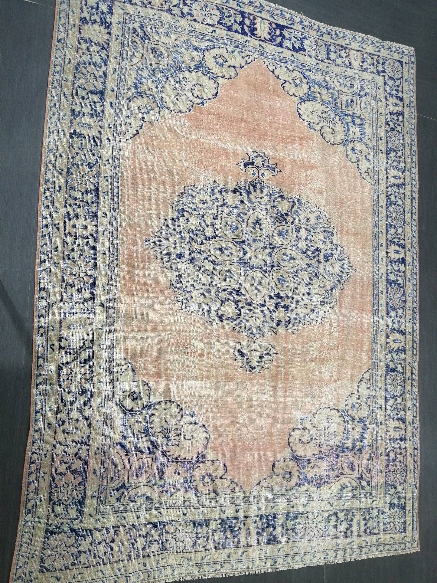 Large 10.7 x 7.5 OUSHAK RUG TURKISH Oushak Rug Vintage Oushak Runner Rug Vintage 8 by 11 Rug Wool Oriental Rug Hand Made Rugs Turkish Rug