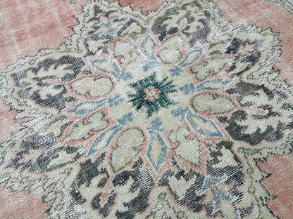 6.7 x 9.7 Large OUSHAK RUG TURKISH Oushak Rug Vintage Oushak Runner Rug Vintage Runner Rug Muted Wool Oushak Rug Hand Made Rugs Art Rug