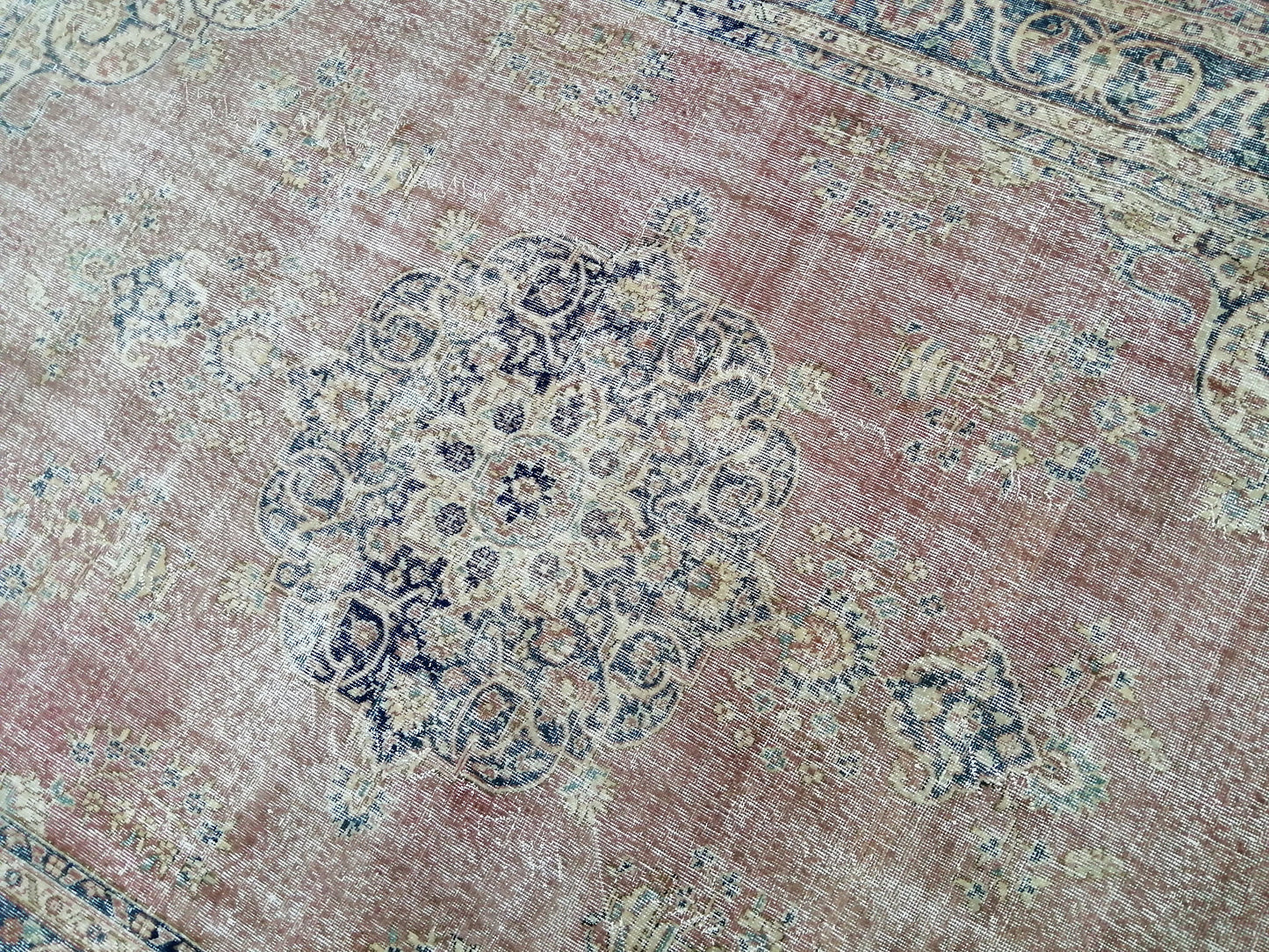 7x10 Vintage RUG TURKISH Rug Vintage Oushak Rug Vintage Oriental Rug Wool Oushak Rug Hand Made Rugs Vintage Turkish Rug