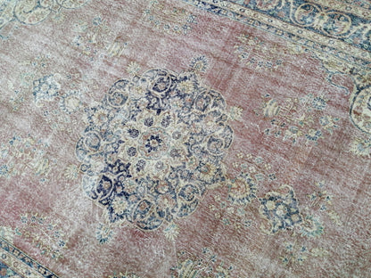 7x10 Vintage RUG TURKISH Rug Vintage Oushak Rug Vintage Oriental Rug Wool Oushak Rug Hand Made Rugs Vintage Turkish Rug