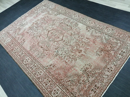 9.3 x 6.2 Large Rugs, Hand Made Rug, Oushak Rug, Rustic Rug, Light Green Rug, 9x6 Rug, Turkish Rug, Farmhouse Rug, Vintage Rug, Wool rug