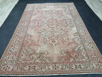 9.3 x 6.2 Large Rugs, Hand Made Rug, Oushak Rug, Rustic Rug, Light Green Rug, 9x6 Rug, Turkish Rug, Farmhouse Rug, Vintage Rug, Wool rug