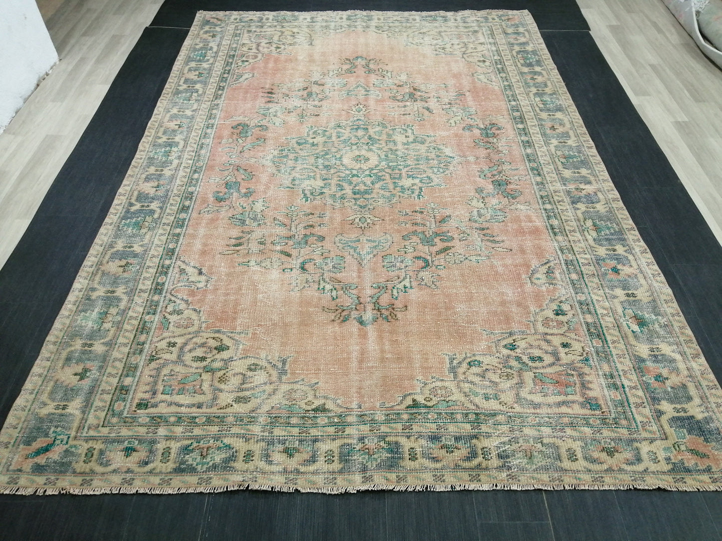 7.4 x 10.7 Large OUSHAK RUG TURKISH Rug Vintage Oriental 7x11 Vintage Rug Wool Oushak Rug Hand Made Rugs Vintage Turkish Rug 8x11 rug