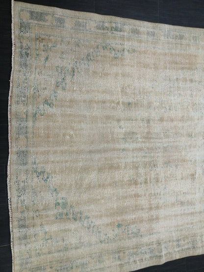 Distressed Rug Handmade Rug 6 x 10.3 Oushak Rug Rustic Rug, Muted Antique Rug Faded Rug 6x10 Turkish Rug Farmhouse Rug Vintage Rug Wool rug