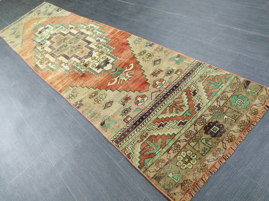 9.4 x 2.4 Oushak Runner Rug Turkish Runner Rug Vintage Runner Rug Hallway Runner Rug Kitchen Runner Rug Wool Runner Rug Wool Oushak Rug