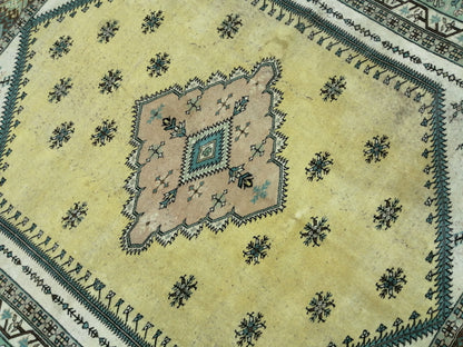 OUSHAK RUG  8.6x7.3 Green TURKISH Oushak Rug Vintage Oushak Runner Rug Vintage Runner Rug Wool Oushak Rug Hand Made Rugs Vintage Turkish Rug