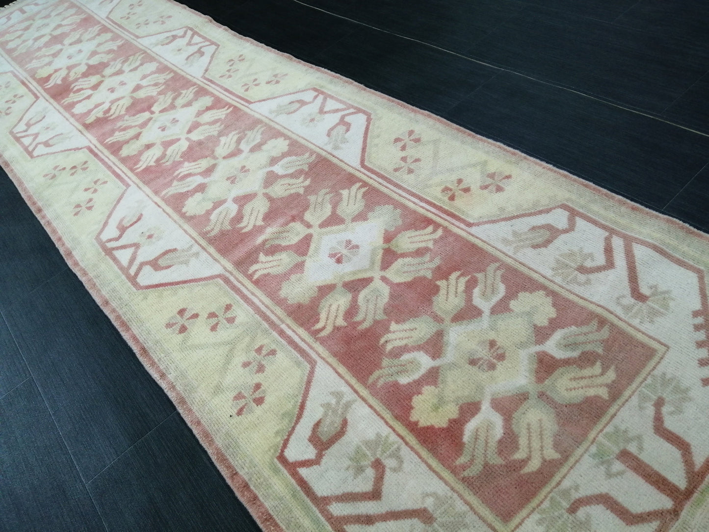 Muted Oushak Runner 2.5 x 9.5 Kitchen Runner Rug Wool Runner Rug Wool Oushak Rug Turkish Runner Rug Vintage Runner Rug Hallway Runner Rug