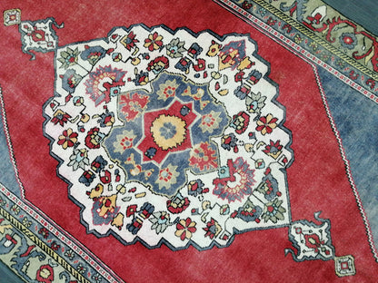 5x9 Vintage OUSHAK RUG TURKISH Wool Rug Hand Made Rugs Vintage Rug