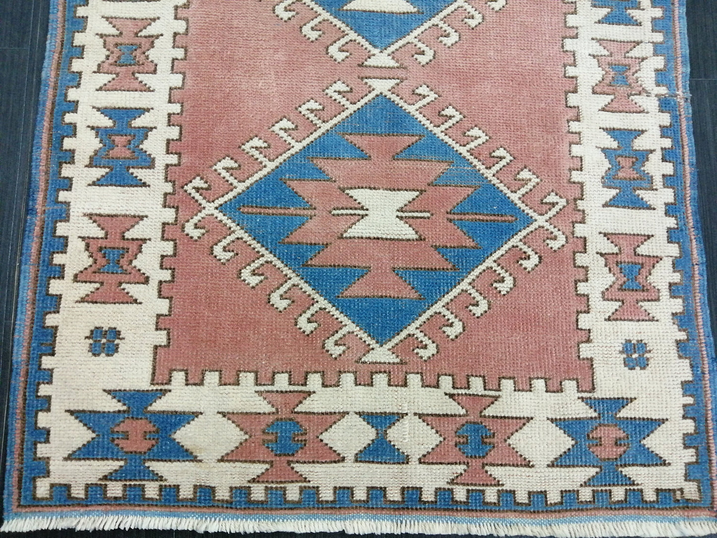 4.8 X 3  Vintage Oushak Rug Vintage Rug Wool Oushak Rug 5X3 Hand Made Rugs Vintage Turkish Rug