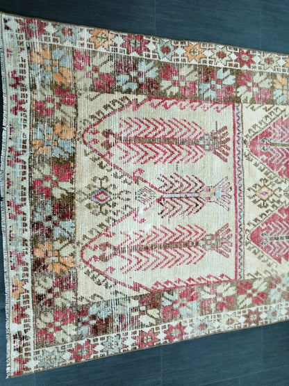 Oushak Runner Rug 4x11 Distressed Turkish Runner Rug Vintage Runner Rug Hallway Runner Rug Kitchen Runner Rug Wool Runner Rug Nomad Rug